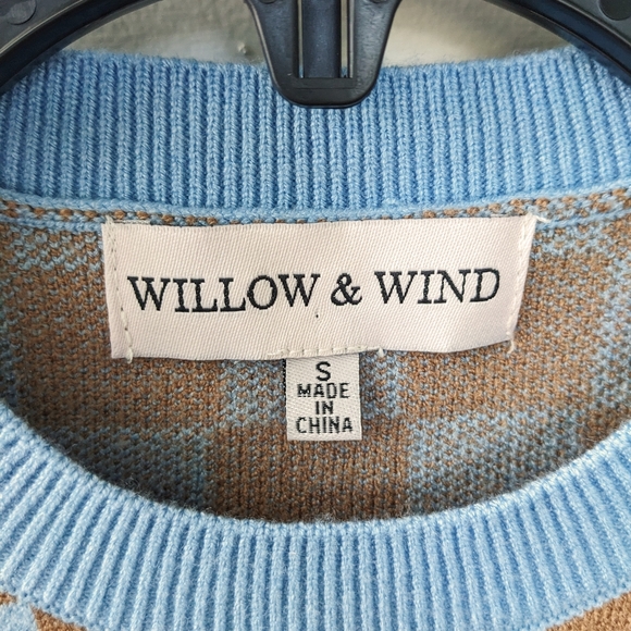 Blue/tan body con knee length dress - Picture 3 of 4